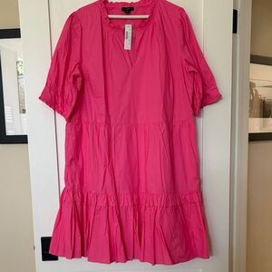 J Crew Pink Ruffled Dress